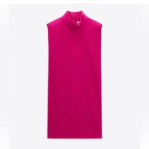 Zara Shoulder Padded Pink Dress